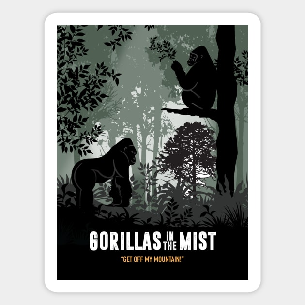 Gorillas in the Mist - Alternative Movie Poster Magnet by MoviePosterBoy